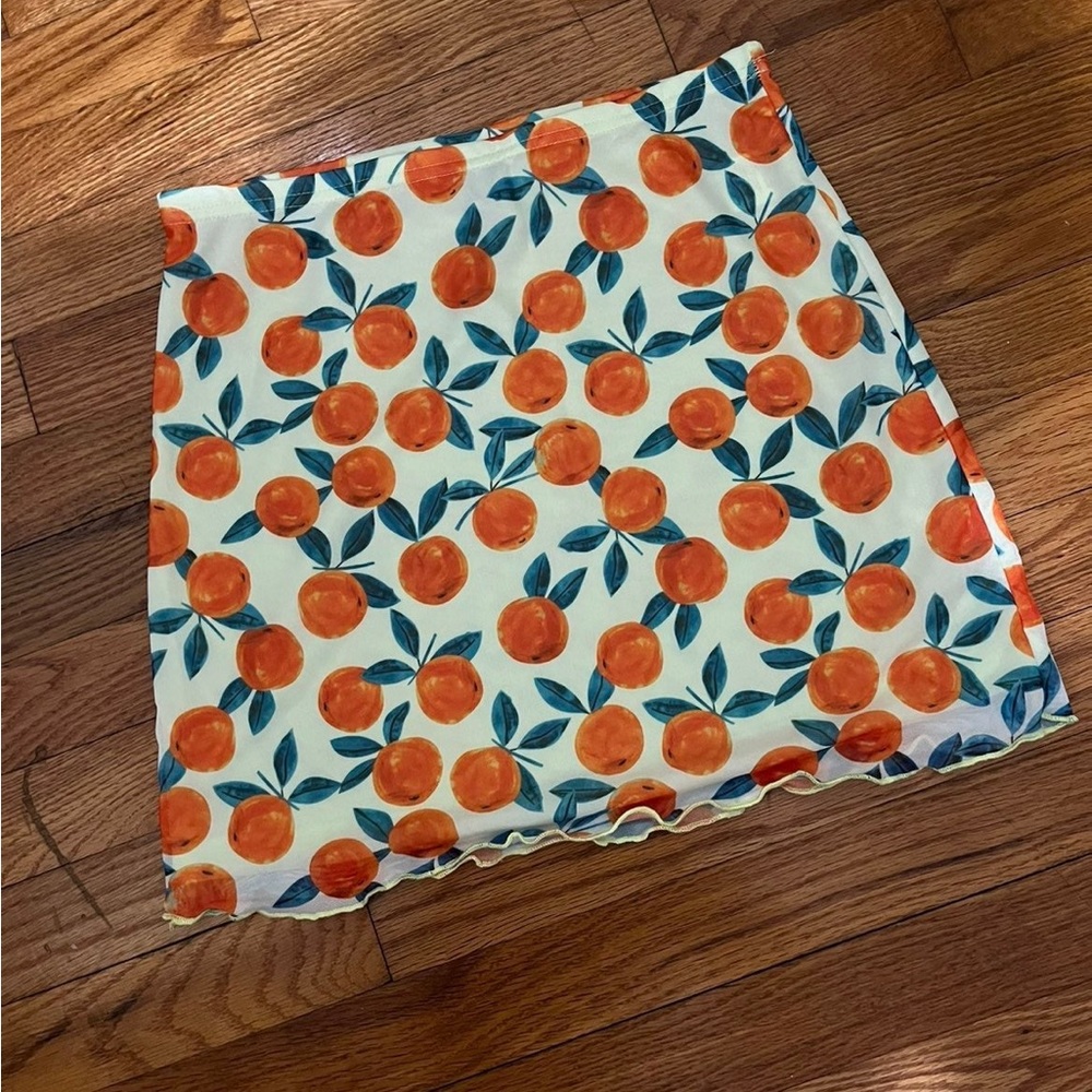 Summer orange mini skirt